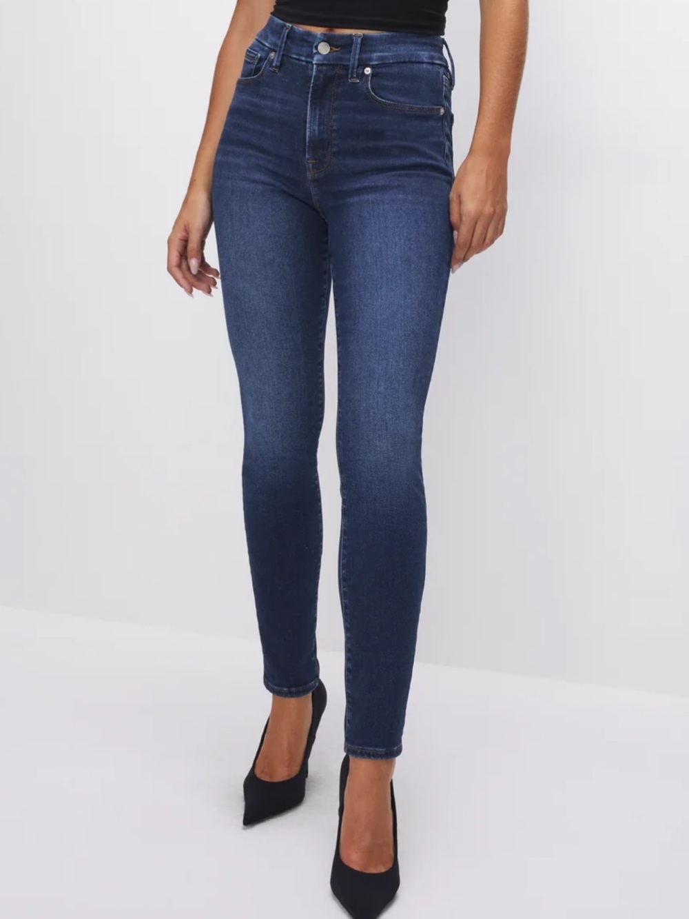 Good American Women's Jeans Size 10/30 Blue, Skinny, Stretch Denim Cotton